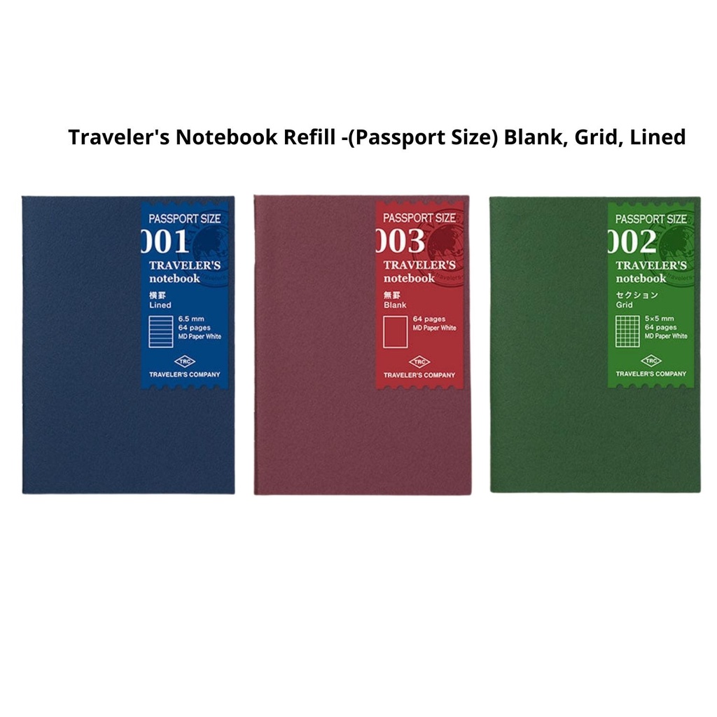 TRAVELER S Notebook Refill Passport Size Lined Grid Blank High