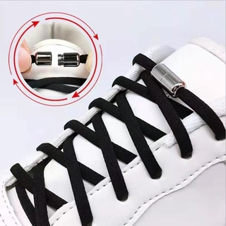 Press Lock Shoelaces Without Ties Elastic Spring Clips Laces Sneaker 6MM  Widened Flat No Tie Shoe Laces Kids Adult Shoelace Shoe