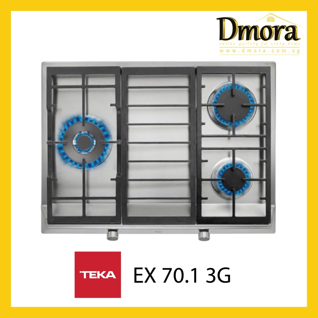 Teka 70cm Gas Hob with 3 high efficiency Butane gas cooking zones and