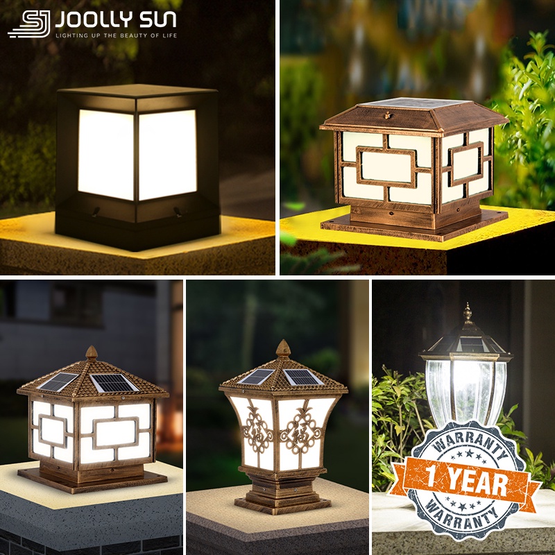 Solar Post Lamp Outdoor Gate Light LED Pillar Light Waterproof Garden