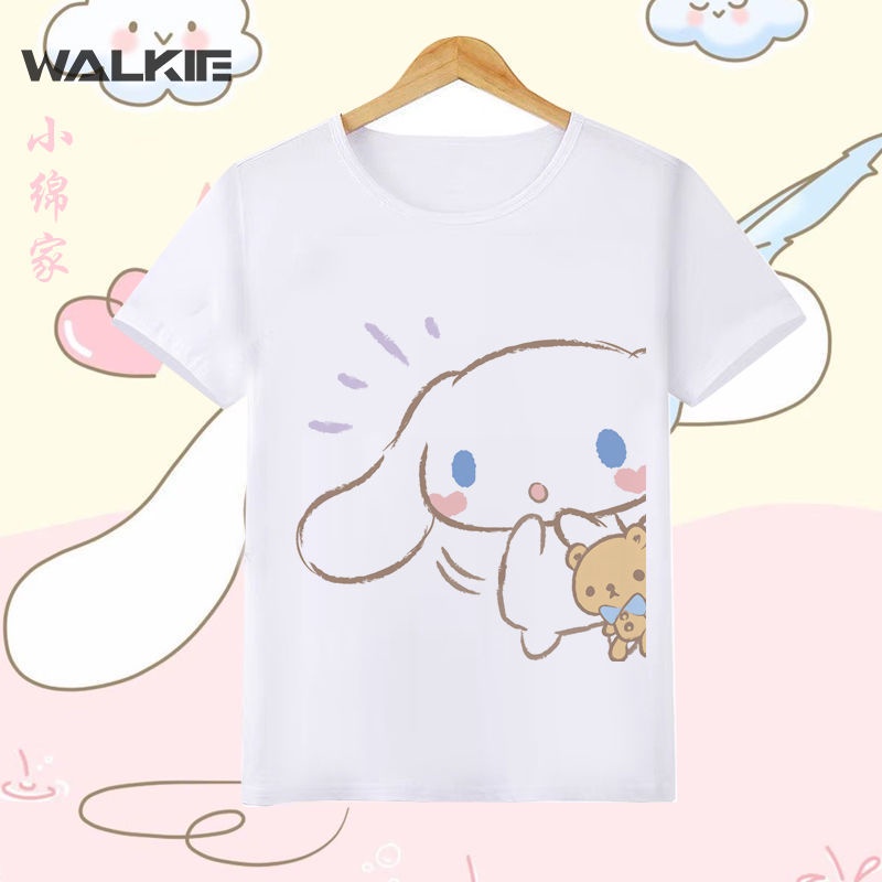 WALKIE Cinnamoroll T-shirt Anime Figures Kawaii Sanrio Girl T Shirt ...