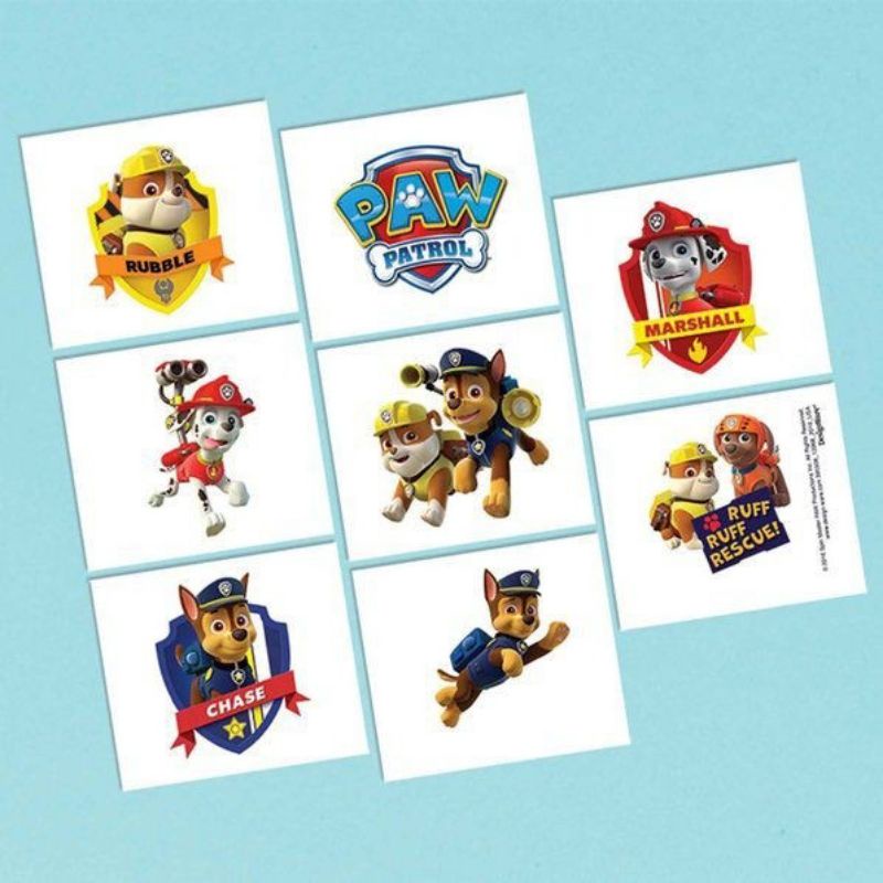 Paw Patrol Tattoos 1 Sheet 8pcs | Shopee Singapore