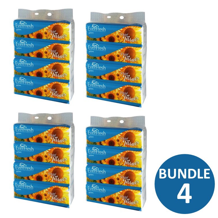 Everfresh Soft Pack Facial Tissue 4 Bundle x 4 Packs | Shopee Singapore