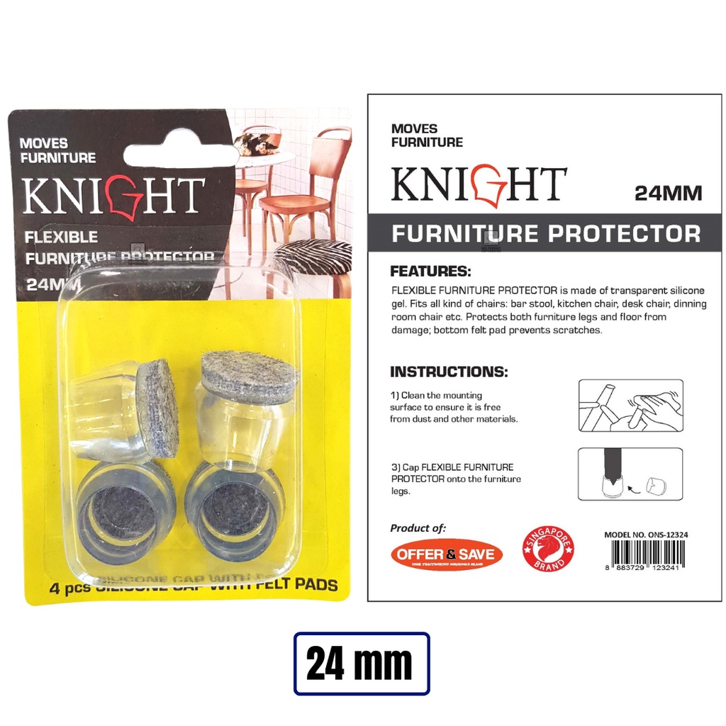 KNIGHT Flexible Furniture Protector Chair Leg Caps Furniture Pad Gripping Pads Felt Pad Shopee