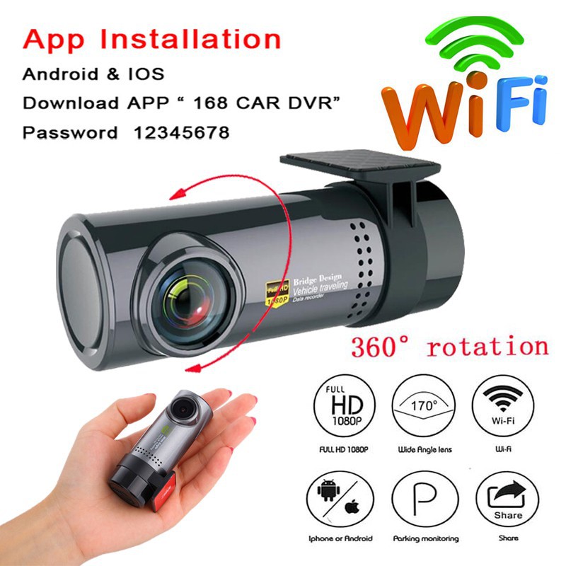 Smart Wifi Dvr Cam 130 Degree Wireless Car Dash Cam 1080P Full Hd