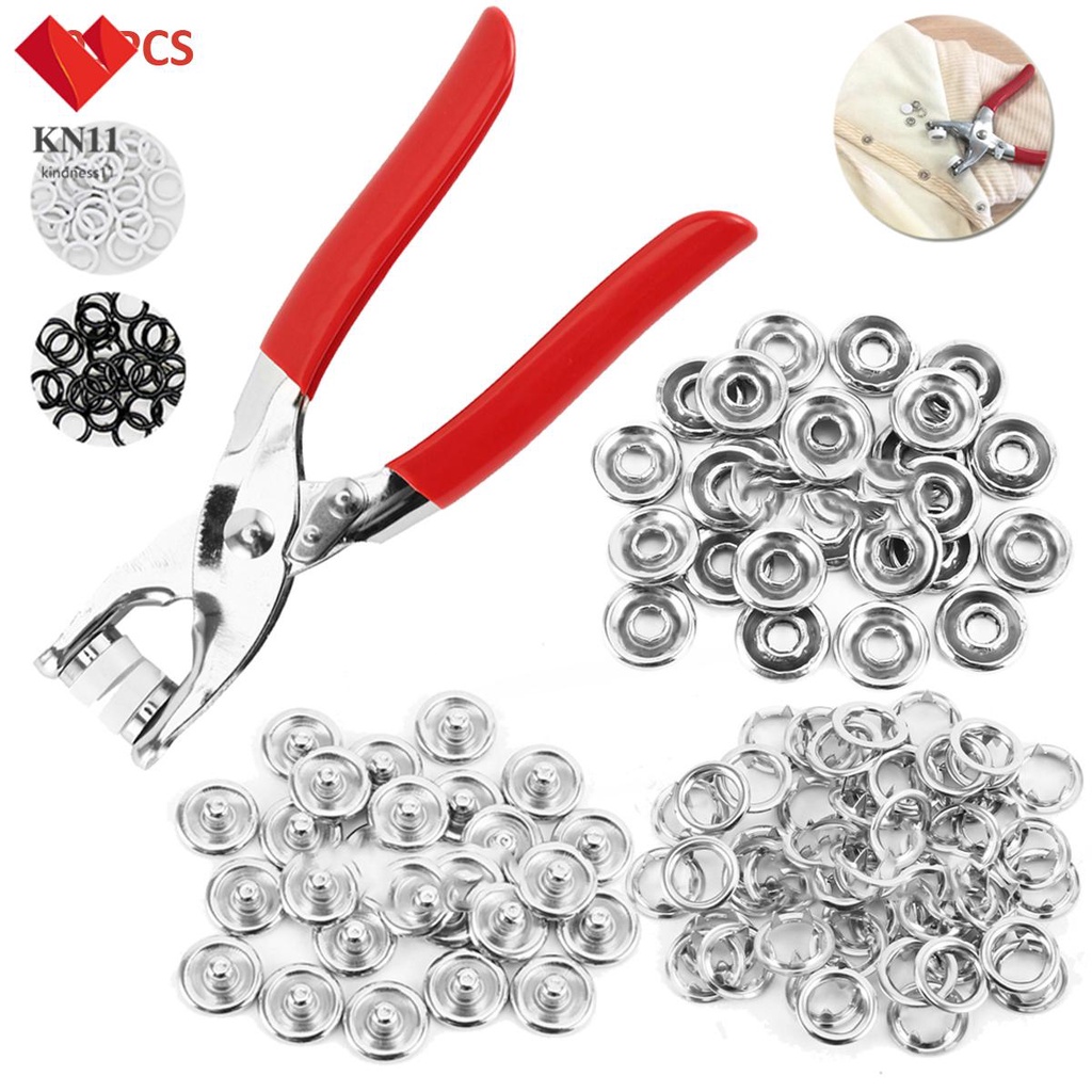 200Pcs Thickened Snap Fasteners Kit Metal Copper Five Claw Buckle Set