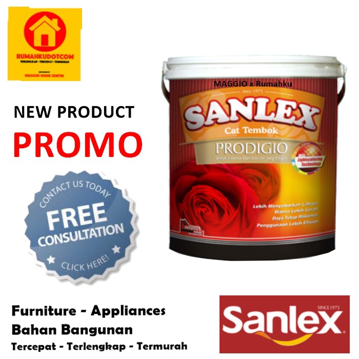 5kg SANLEX PRODIGIO Wall Paint - Free Color Acrylic Wall Paint - SANLEX ...
