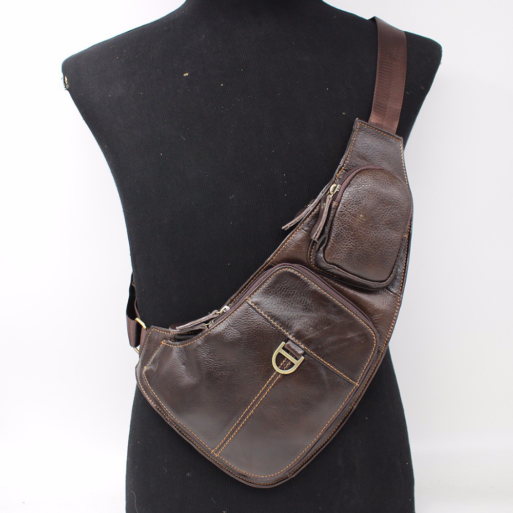 Pure leather sales sling bag