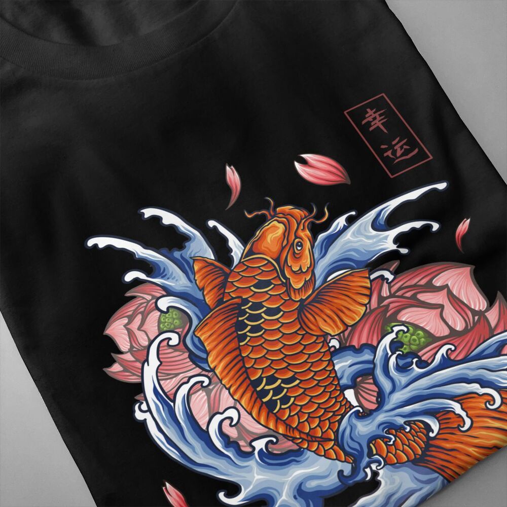 Koi Fish Yakuza T Shirt Japanese Tattoo Streetwear Hip Hop Swag Design