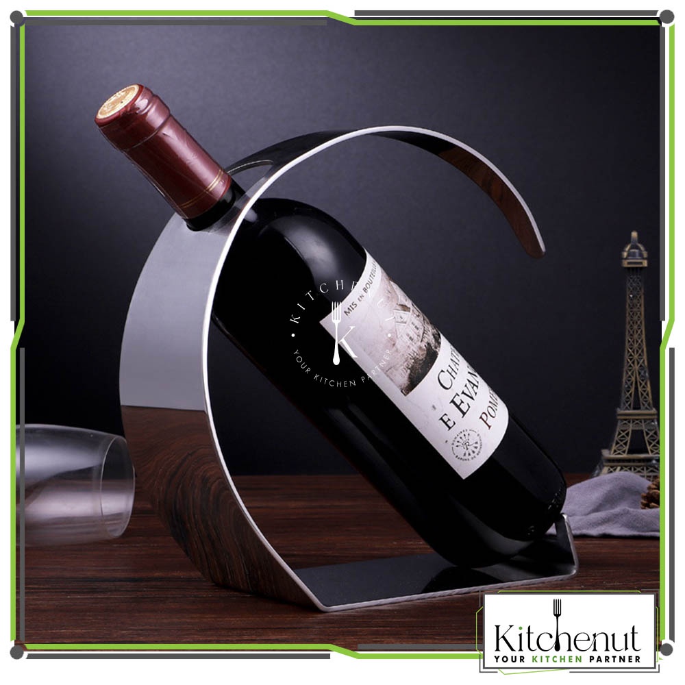 Kitchenut Arc Shape Stainless Steel Wine Holder Rak Botol Minuman ...