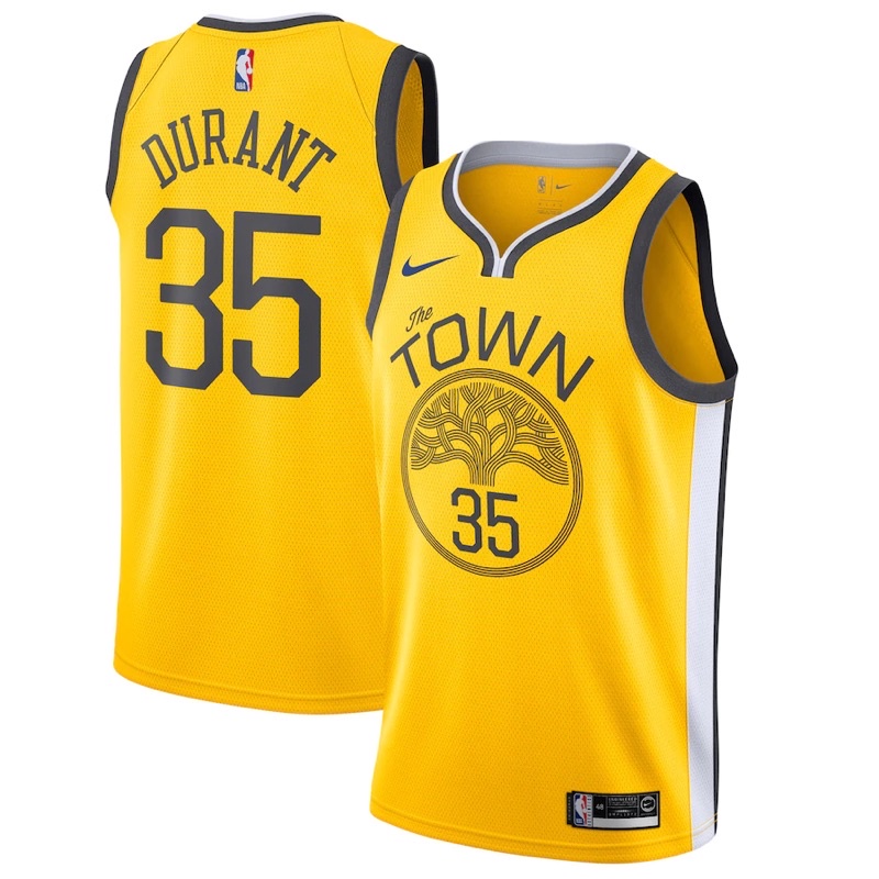 FORMER HOOPS FACTORY Authentic NBA Jersey Golden State Warriors The Town 35 Kevin Durant BLUE WHITE YELLOW CLEARANCE