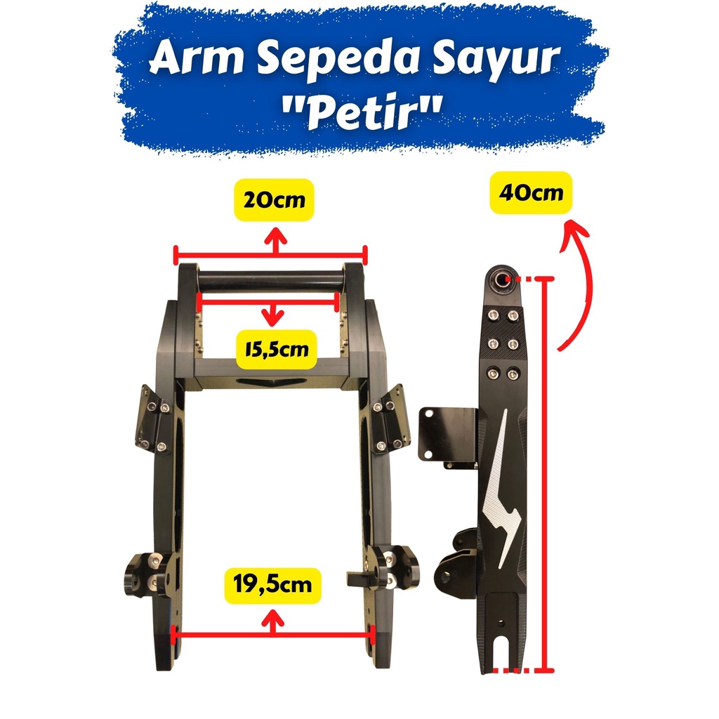 EBike arm sepeda sayur swing arm Flat Fork | Shopee Singapore