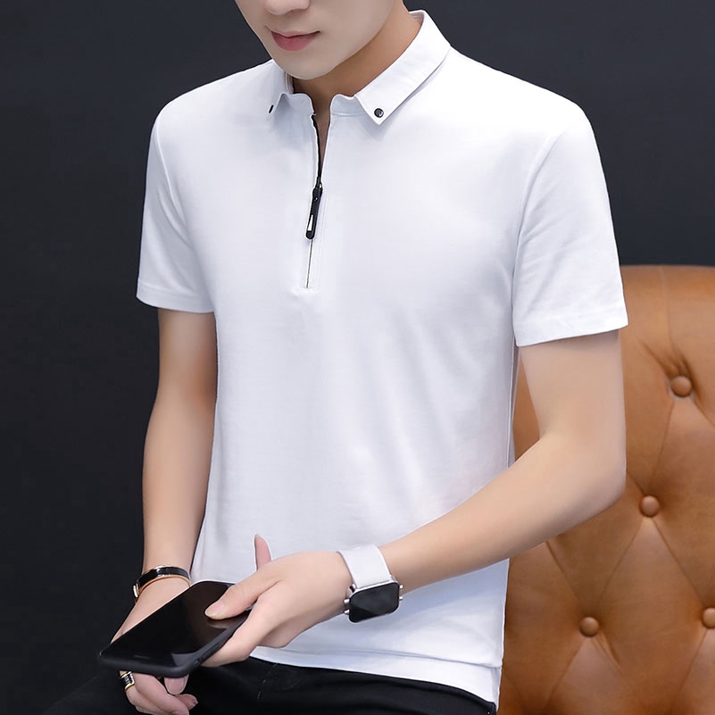 Men Polo Shirt Short Sleeve T Shirt Polo Tee Plain Polos Casual Men Clothing