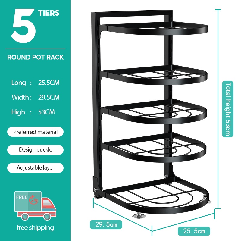 NETEL Adjustable Pot Rack Under Sink Rack Kitchen Organiser Kitchen Storage Rack Collapsible Kitchen Shelf Storage 2 3 4 Layer Kitchen Pot Rack Black Shopee Singapore
