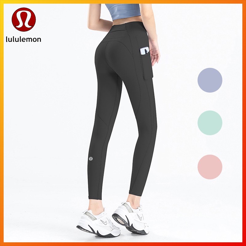 4 color Lululemon Yoga Pants running slim with hip lift pocket pants CK005