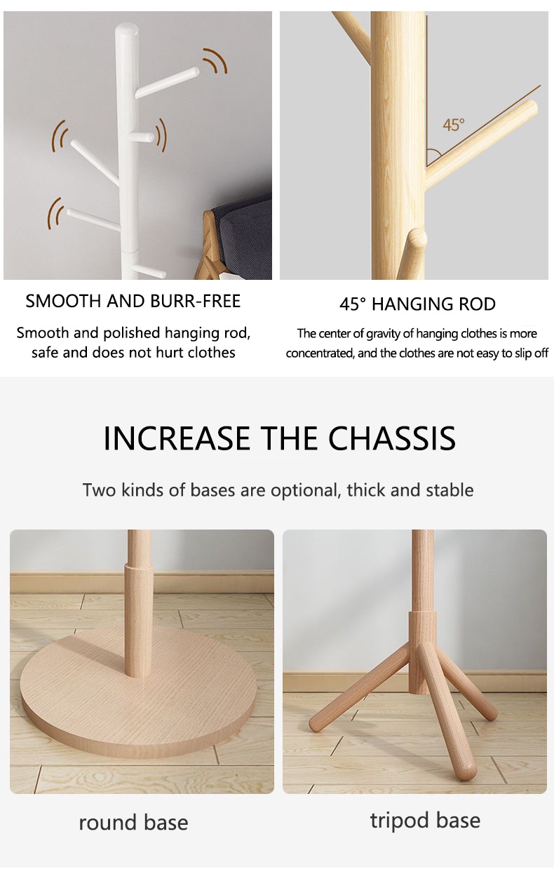 [TOP SALE]🔥 Wooden Clothes Hanger Rack Nordic Style Clothes Hanger