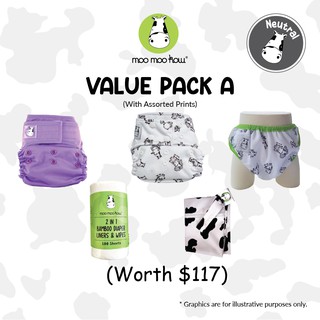 Moo Moo Kow Cloth diaper Value Pack A Shopee Singapore