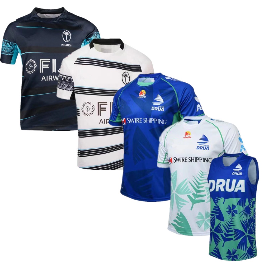 New Style 2023 Fiji Drua Home Away Rugby Jersey Flying Fijians Fiji 7s Rugby Shirt Alternate 8093