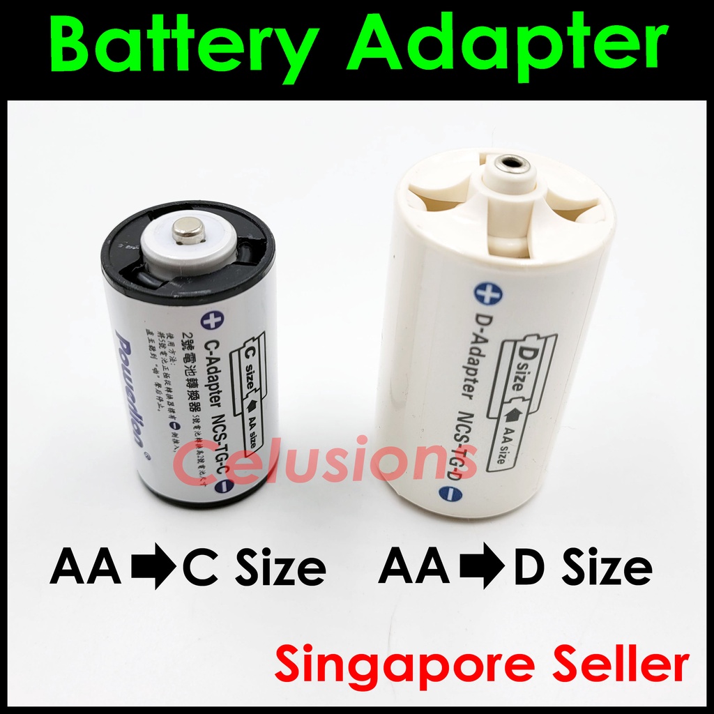 【SG Seller】 ️Battery Adapter Converter AA Batteries To Type C and D ...