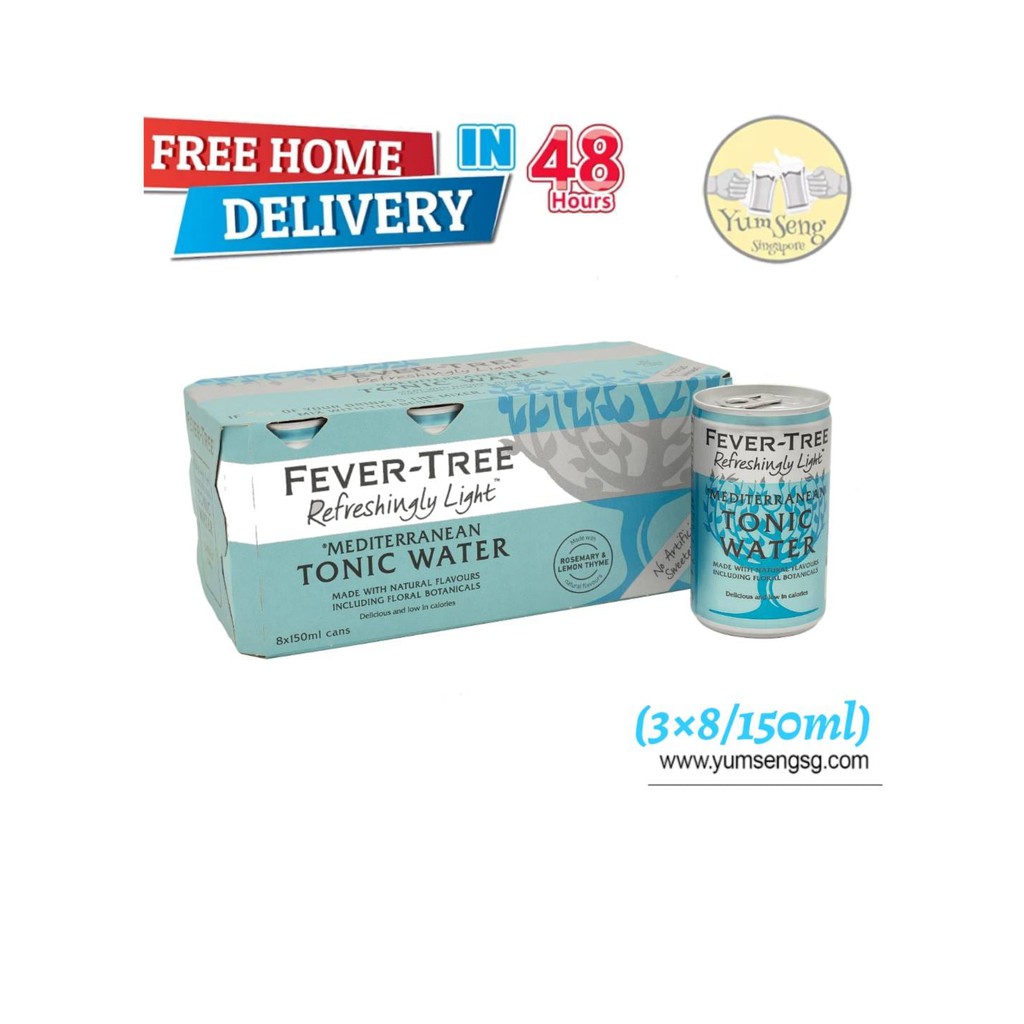 Fever Tree Refreshingly Light Mediterranean Tonic Water (150ml x 24 cans) (BBD 12/2023