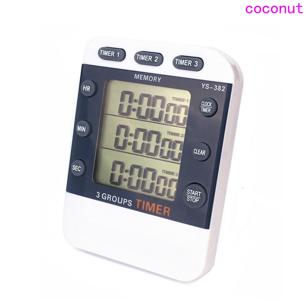Digital Kitchen Cooking Timer Clock 3 Channels Simultaneous Timing ...