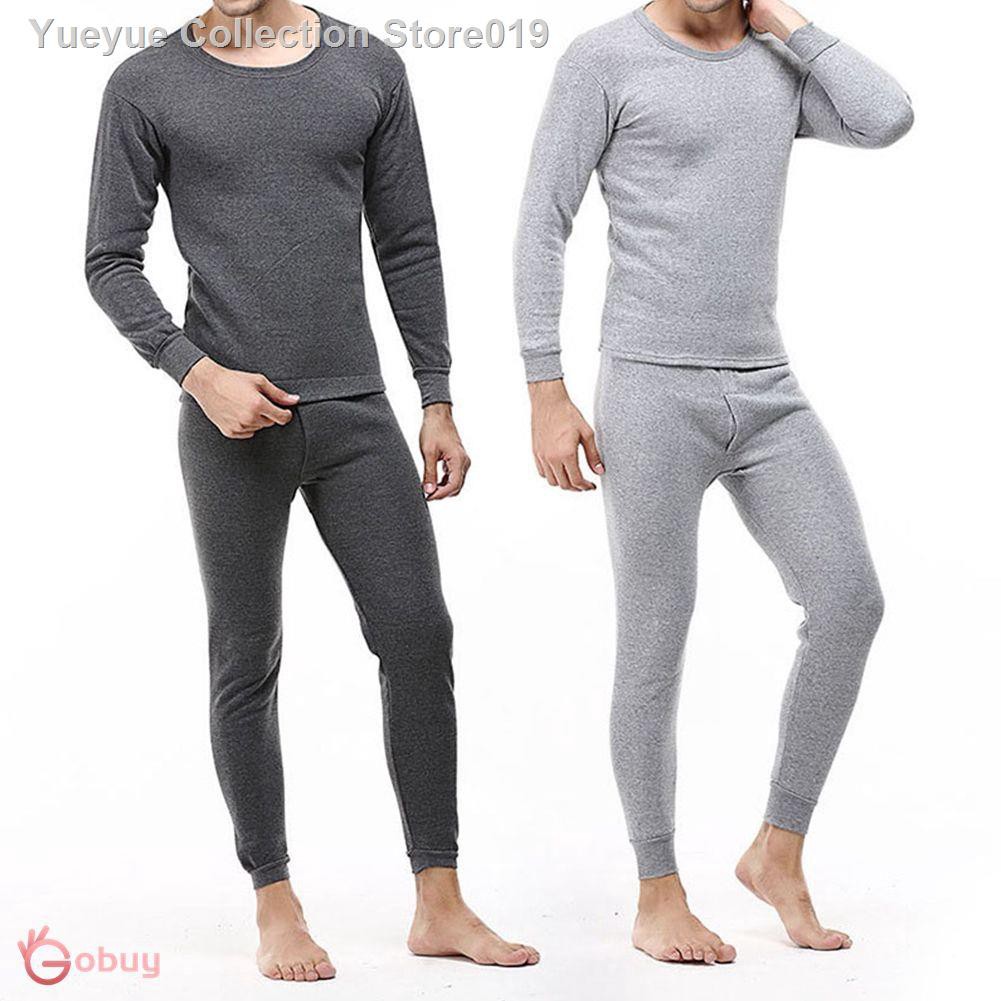 shorts♞♧ Sleepwear ito* Underwear Set Johns Autumn Inner 2pc Men Winter ...