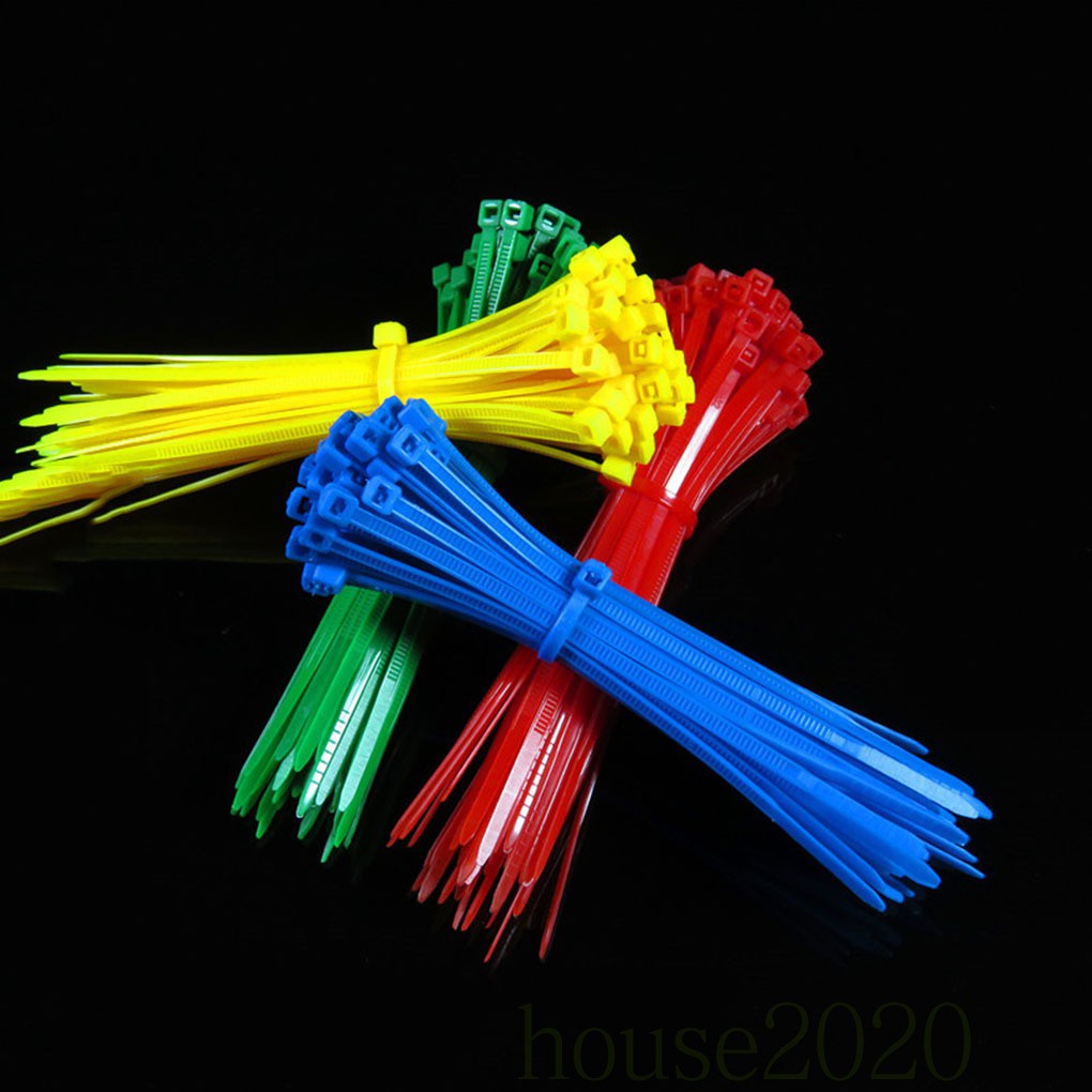 【READY STOCK】100pcs 3*100mm Reusable Colorful Standard Self-locking Plastic Nylon Cable Ties Wire Zip Tie