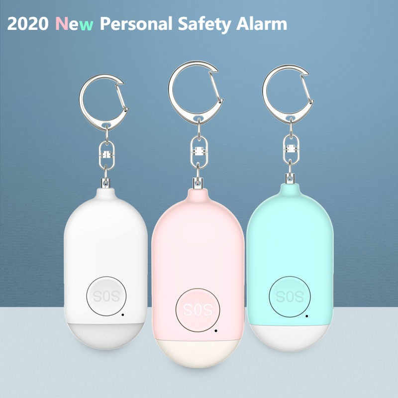 2 In 1 Self Defence Loud Keychain Alarm Anti-rape Flashlight Girl Women 