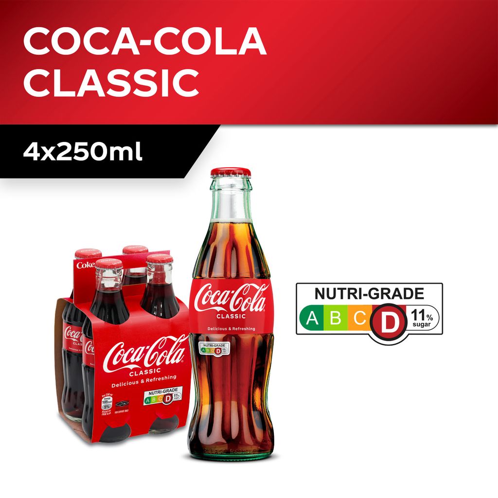 CocaCola Classic Glass Bottles (4 x 250ml) Shopee Singapore