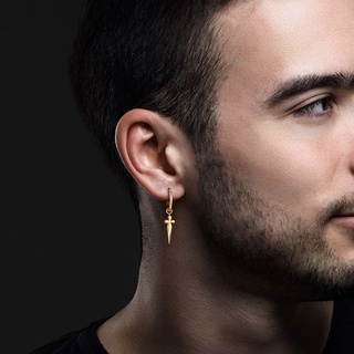 Men with cross on sale earring