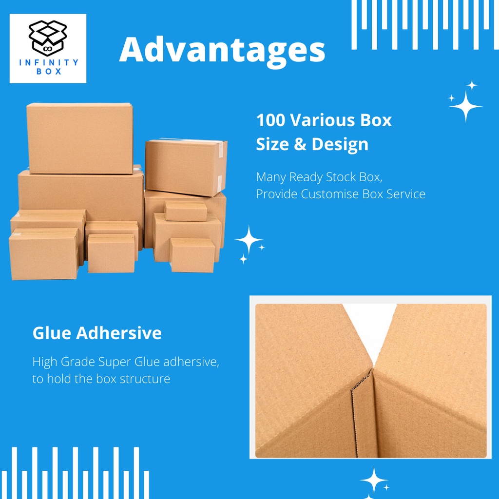 Medium Size BoxBFlute3MM RSC Carton Box Packaging Courier Box Kotak