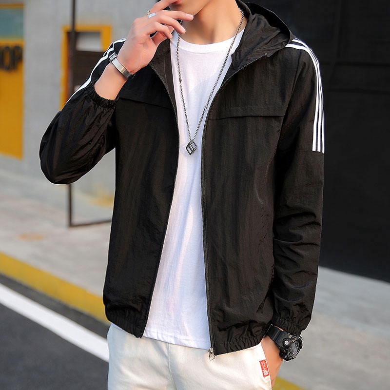 Men's Hooded Jacket Sun Protection Clothing Ultra-Light Sun Block Windbreaker Jackets Men Outerwear