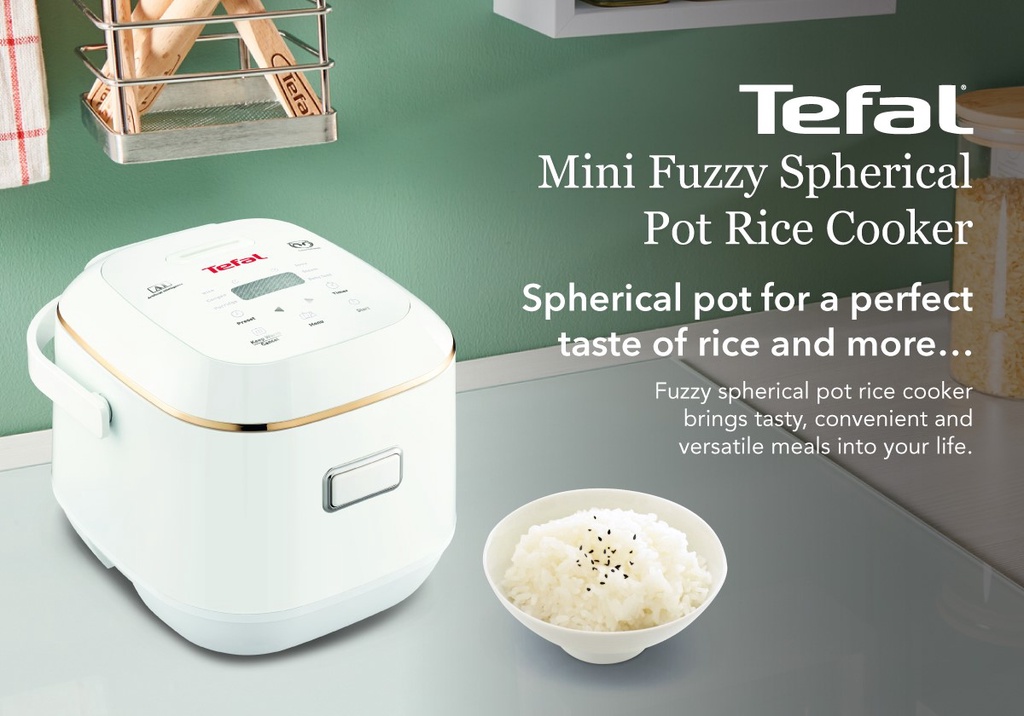 Tefal Mini Fuzzy Spherical Pot Rice Cooker 0.7L RK6011 – 7 Programmes ...