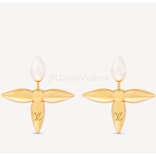 Louis Vuitton Louisette Earrings Gold Brass