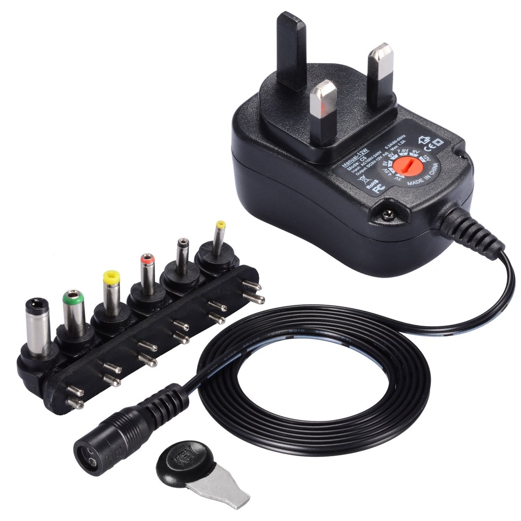 12W Universal AC Wall Plug in Power Adapter 3v 4.5v 5v 6v 7.5v 9v 12v ...