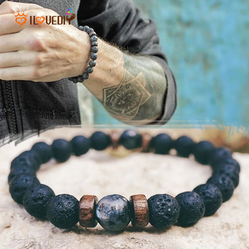 Men Natural Moonstone Bead Tibetan Buddha Beads Bracelet / Stress Relief Healing Chakra Yoga Bracelet / Tibetan BuddhistWealth and Good Luck Bracelet Adjustable Stretch Bracelet / Unisex Lucky Bracele