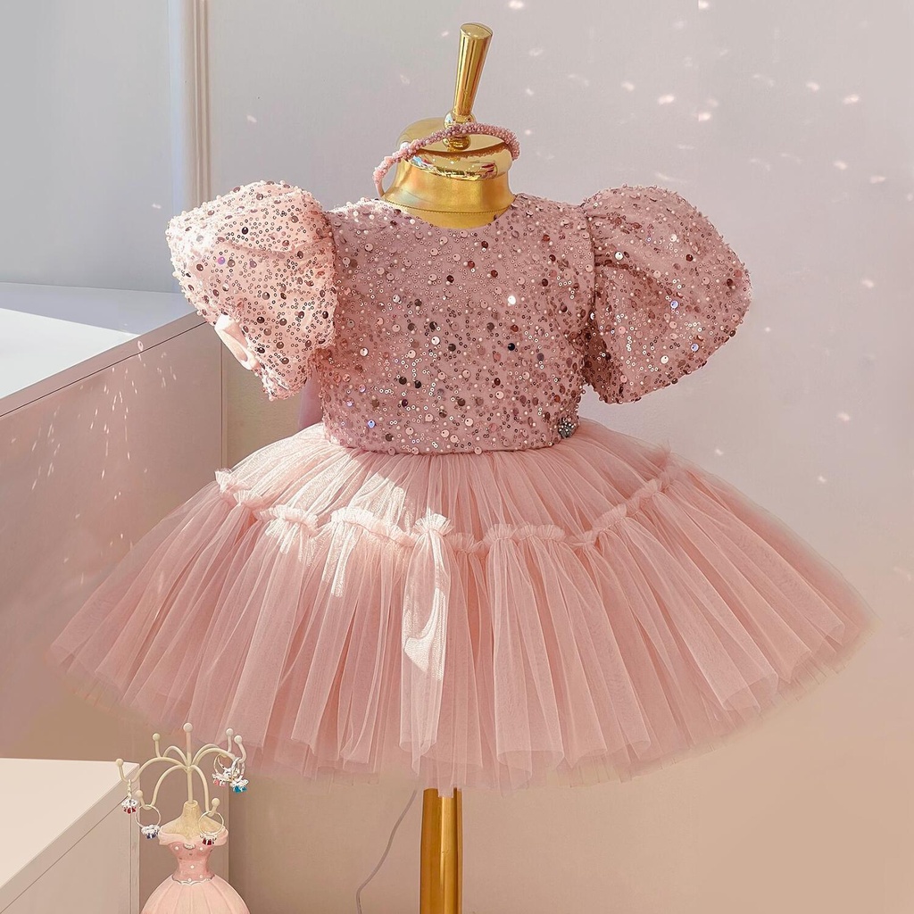 Baby Girl Year Birthday Dress Bow Princess Dress Newborn