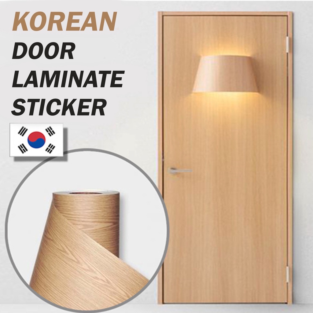 DeKorea Korean Infeel Door Natural Wood Laminate Sticker Home Decor DIY Wallpaper 2.2m