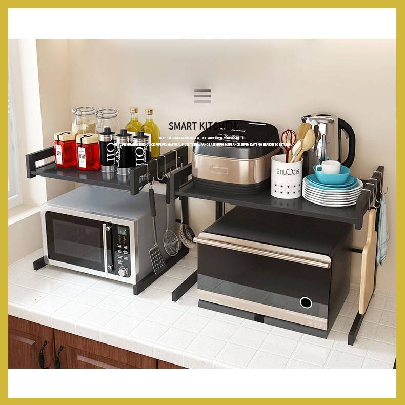 [ Free Hooks !!! ] Stainless Steel Kitchen Oven Rack Microwave Rack ...