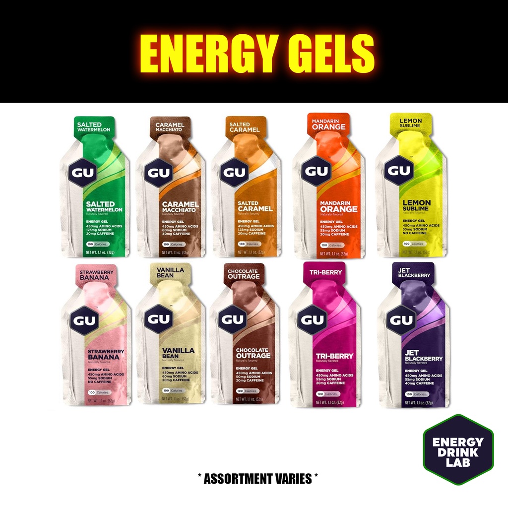 GU Energy Gel 24 Pack Gluten Free & Kosher For Running Endurance Sports