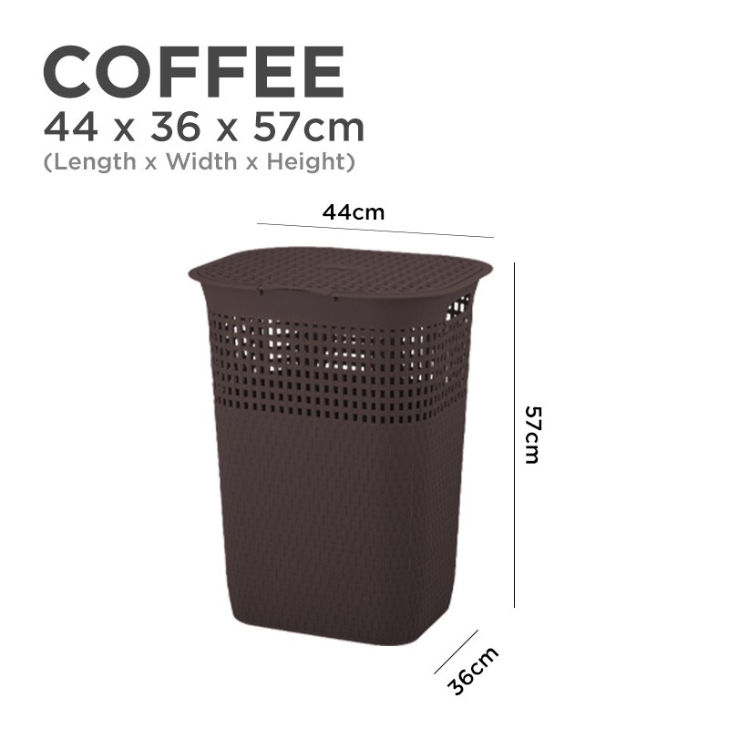 (JIJI SG) LACOLE Tall Laundry Basket Laundry Bucket with Lid Shopee