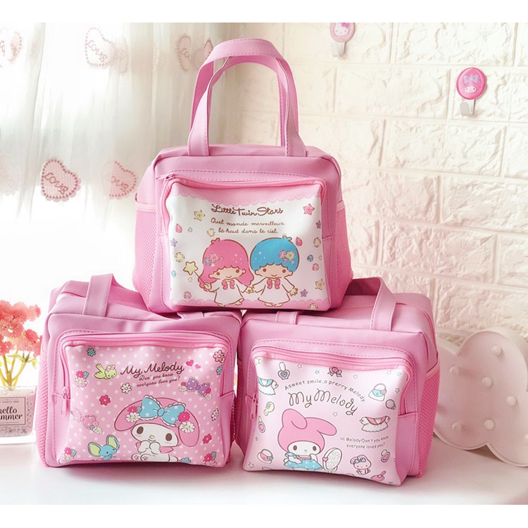 Little Twin Stars My Melody Insulated Lunch Box Bags Kids Girls School ...