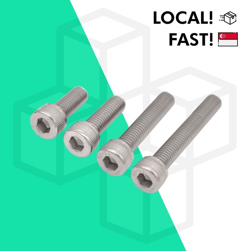 [SG STOCK] M3 M4 M5 M6 Screw - Stainless Steel - Hexagonal Socket Cap (SHC)