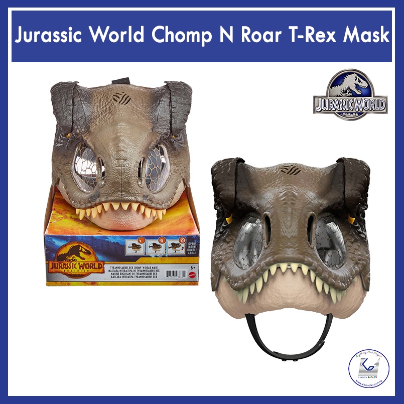 Jurassic World Chomp N Roar T-Rex Role Play Mask with Sounds Mattel ...