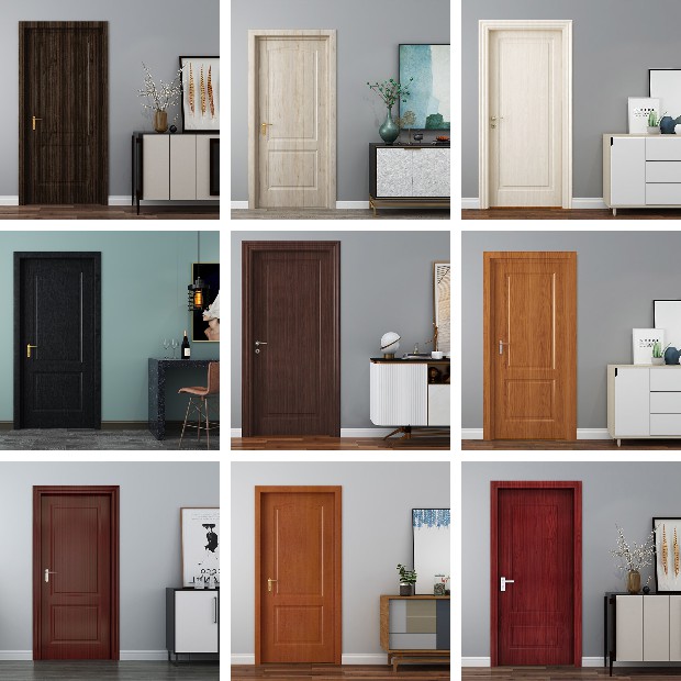 Waterproof wood grain door sticker PVC bedroom room wooden door ...