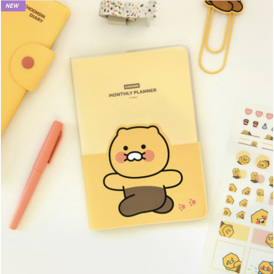 [Kakao Friends, CHOONSIK] 2023 Monthly planner, PVC pocket cover, Diary ...