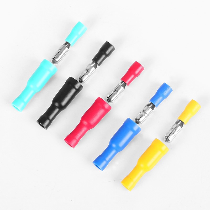 Five colour Wire electrical insulation connector crimper bullet head terminal 22 ~ 16 AWG wiring 50 = 25 male + 25 female