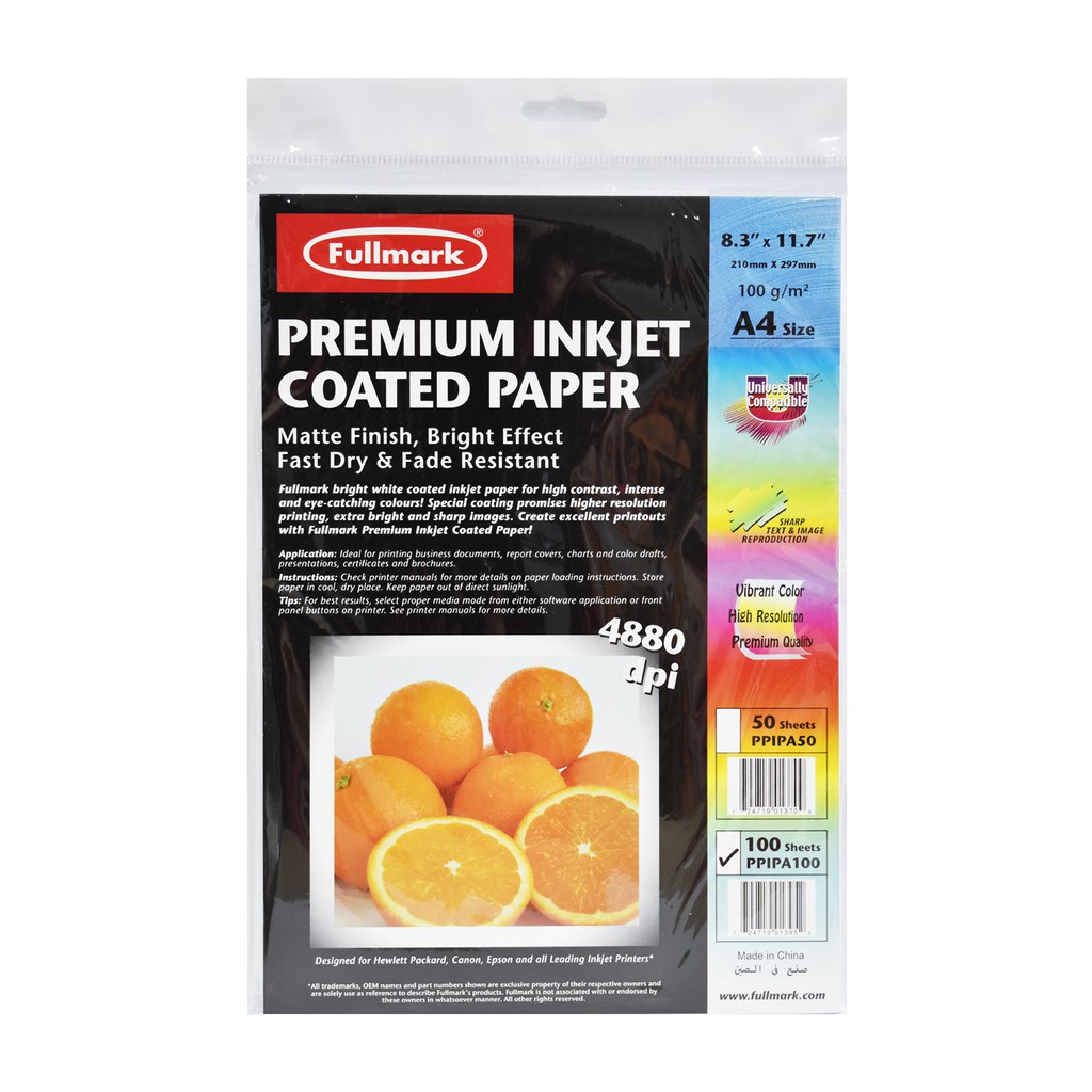 Fullmark A4 Paper 100gsm Premium Inkjet / Kertas A4 100gsm Premium ...