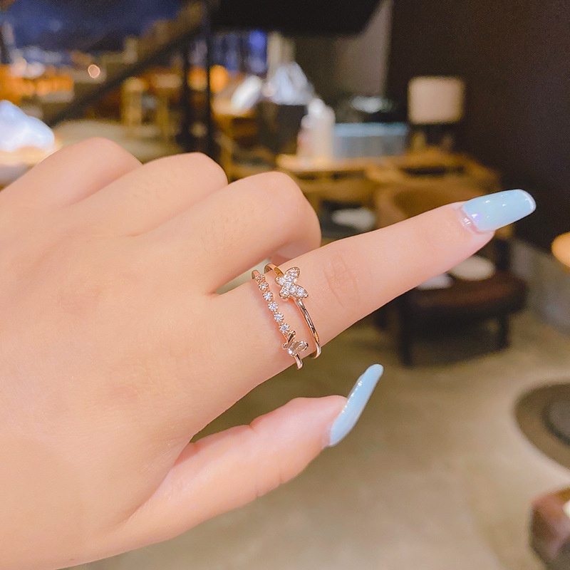 Double layer hot sale diamond ring