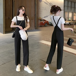 Suspender wide leg pants two-piece suit new style Korean loose fashion  jumpsuit